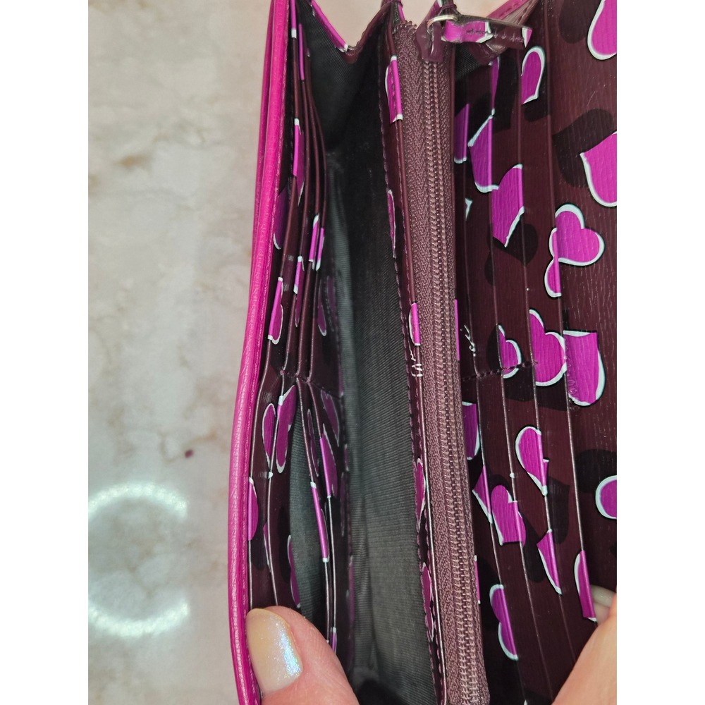 AUTHENTIC GUCCI 251861 Lovely Heart Pink Guccissima Leather Long Wallet - Picture 11 of 14